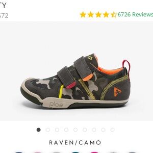 PLAE Kids Camo Sneakers - Gray and Orange Accents